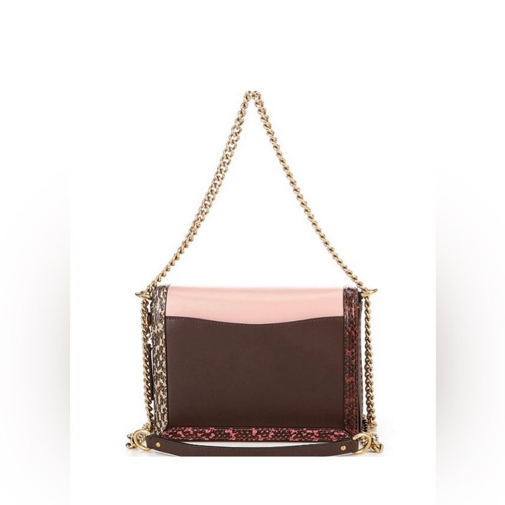 Coach x Jennifer Lopez Hutton Shoulder Bag In Colorblock with Snakeskin Detail - Picture 2 of 10